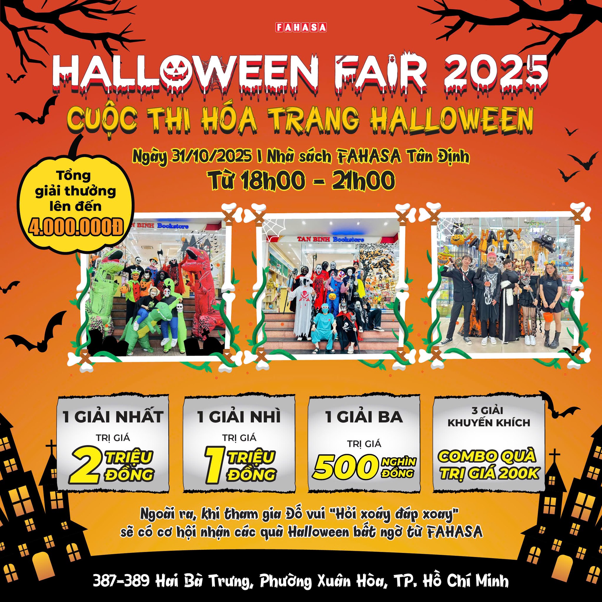 Halloween Fair 2025 diễn ra tại Nhà sách FAHASA Tân Định