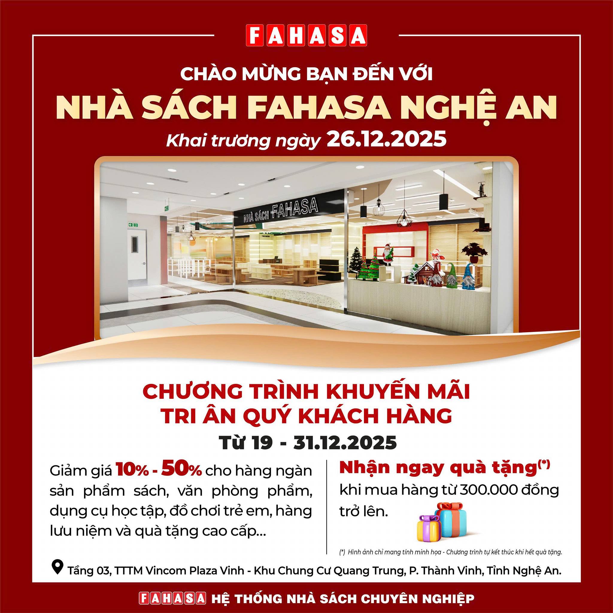 Chương trình khuyến mãi Nhà sách FAHASA Nghệ An