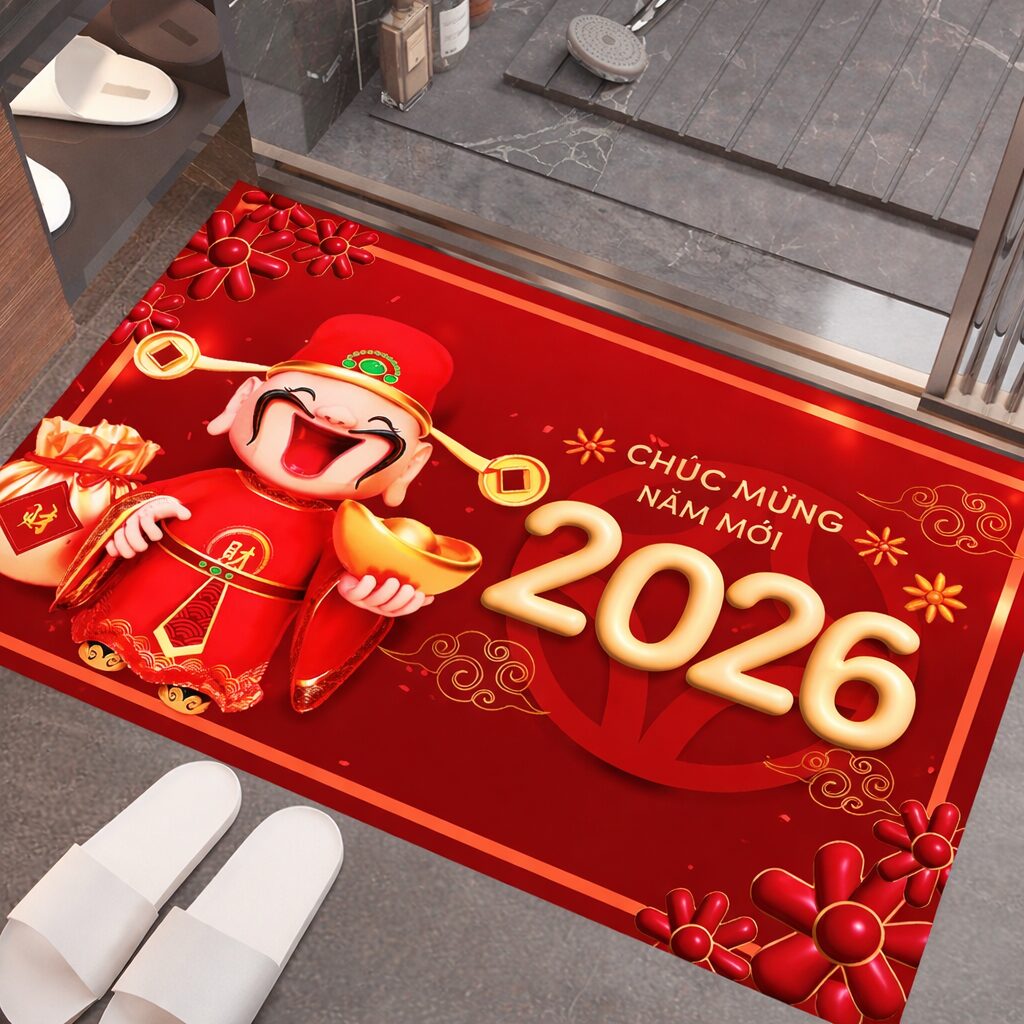 thảm chùi chân trang trí ngày tết