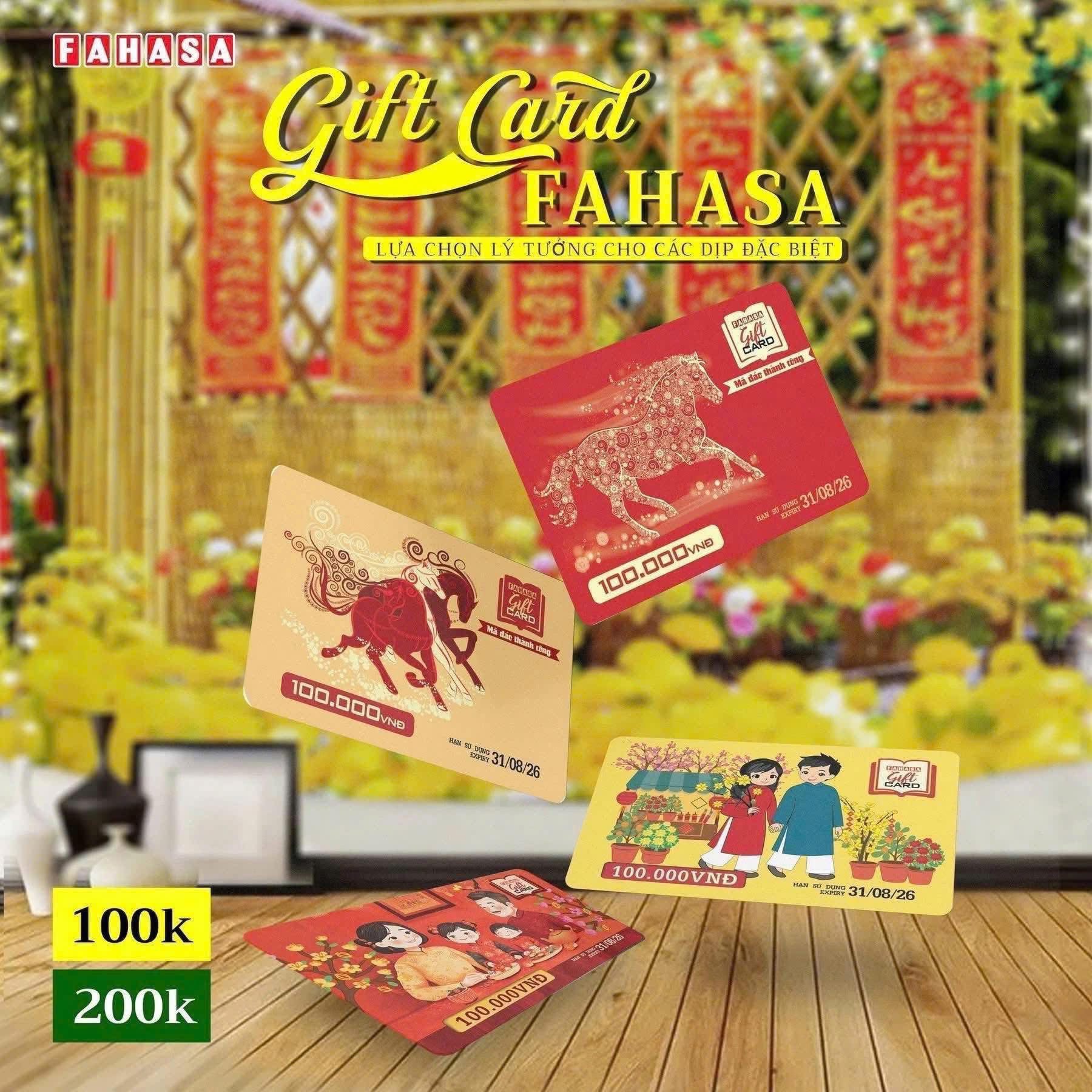 Valentine 2026 - Tổng hợp quà tặng ý nghĩa và độc đáo tại Hệ thống nhà sách FAHASA: Gift card FAHASA