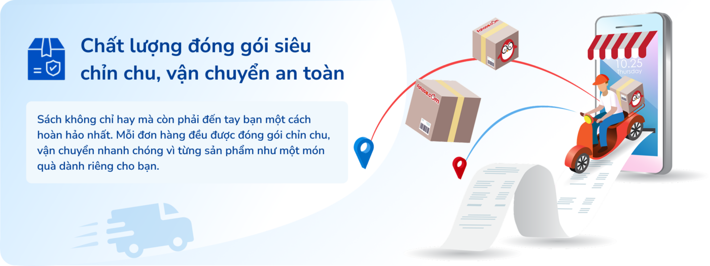 đóng gói thương mại điện tử nhà sách fahasa.com