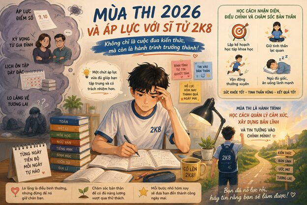 Mùa thi 2026 và áp lực với sĩ tử 2K8