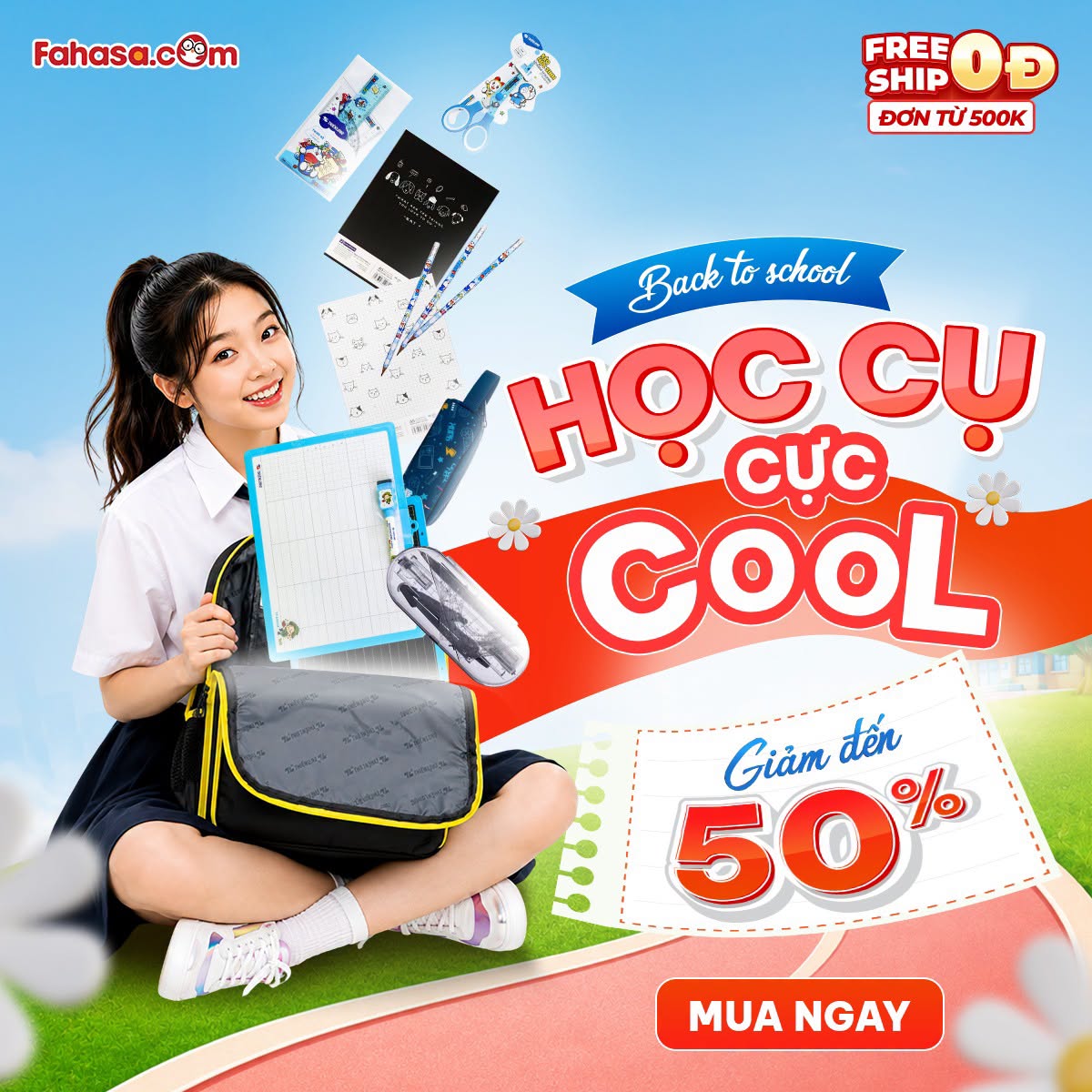 Mua combo dụng cụ học tập theo đúng cấp học tại Nhà sách FAHASA