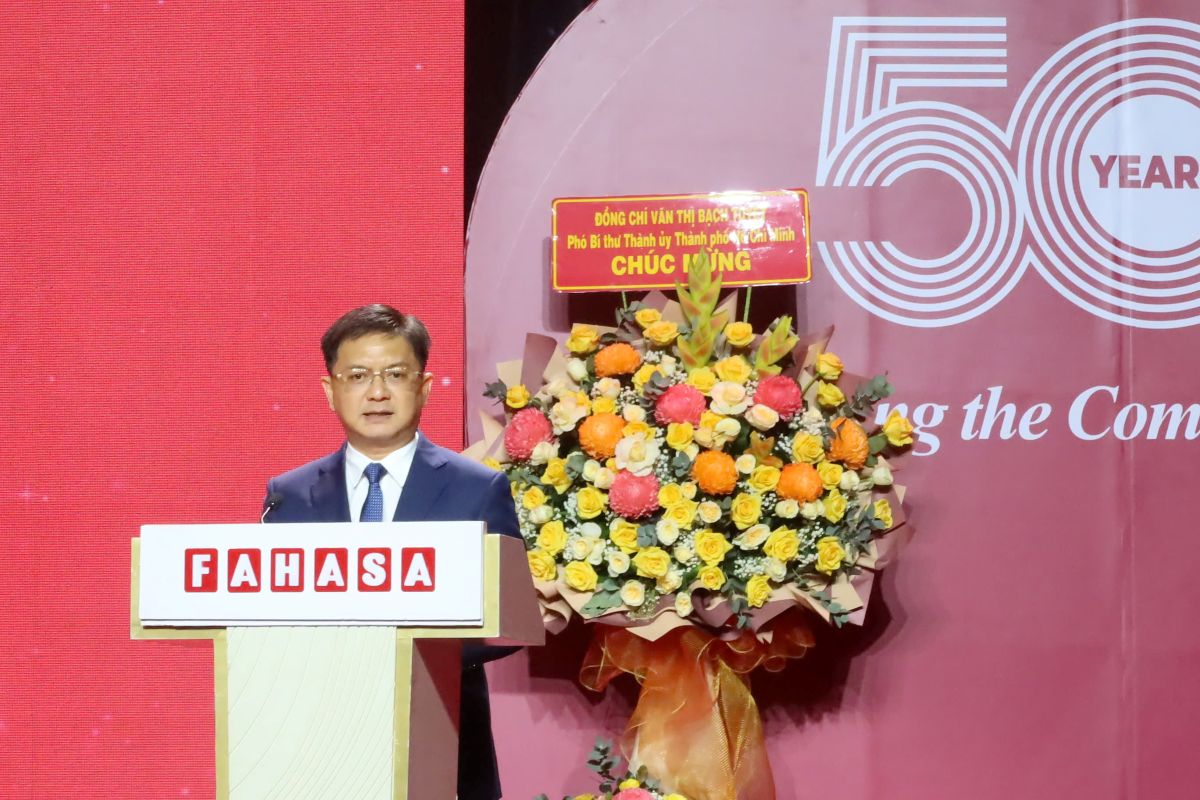 Phó Chủ tịch UBND TP.Hồ Chí Minh Nguyễn Mạnh Cường phát biểu tại buổi lễ