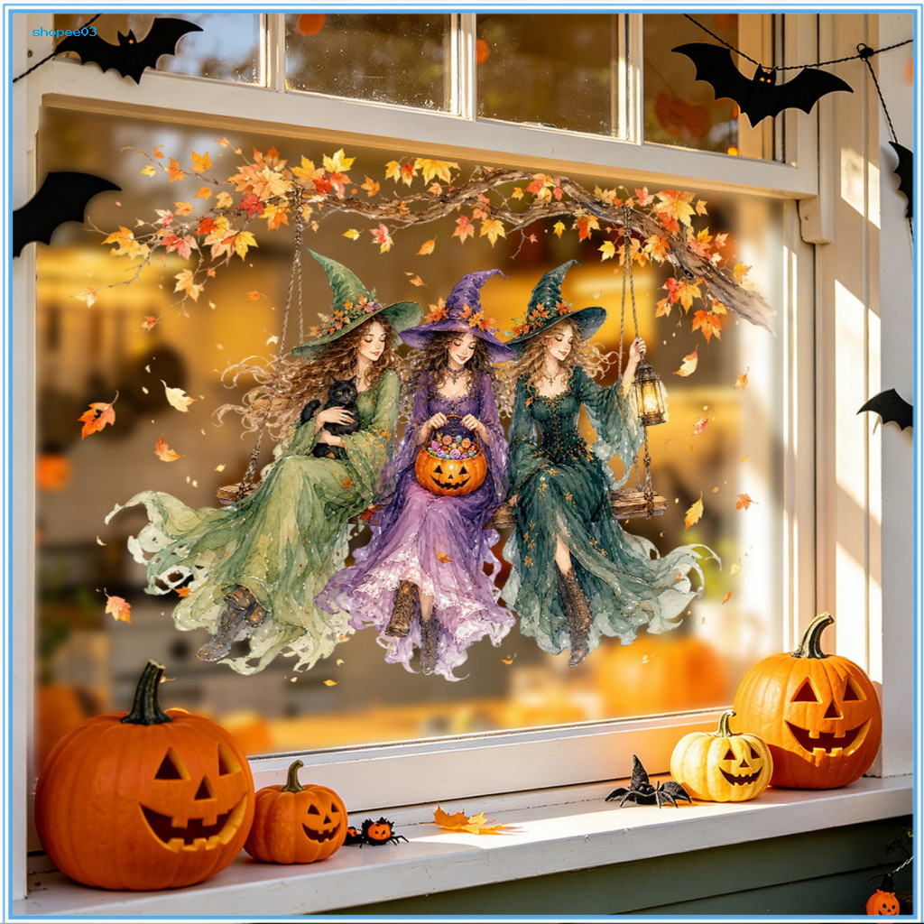 Trang trí Halloween cửa sổ dễ thương