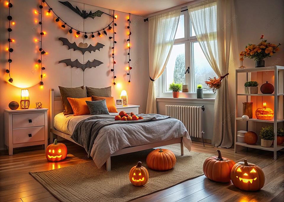 Trang trí Halloween phòng ngủ dễ thương